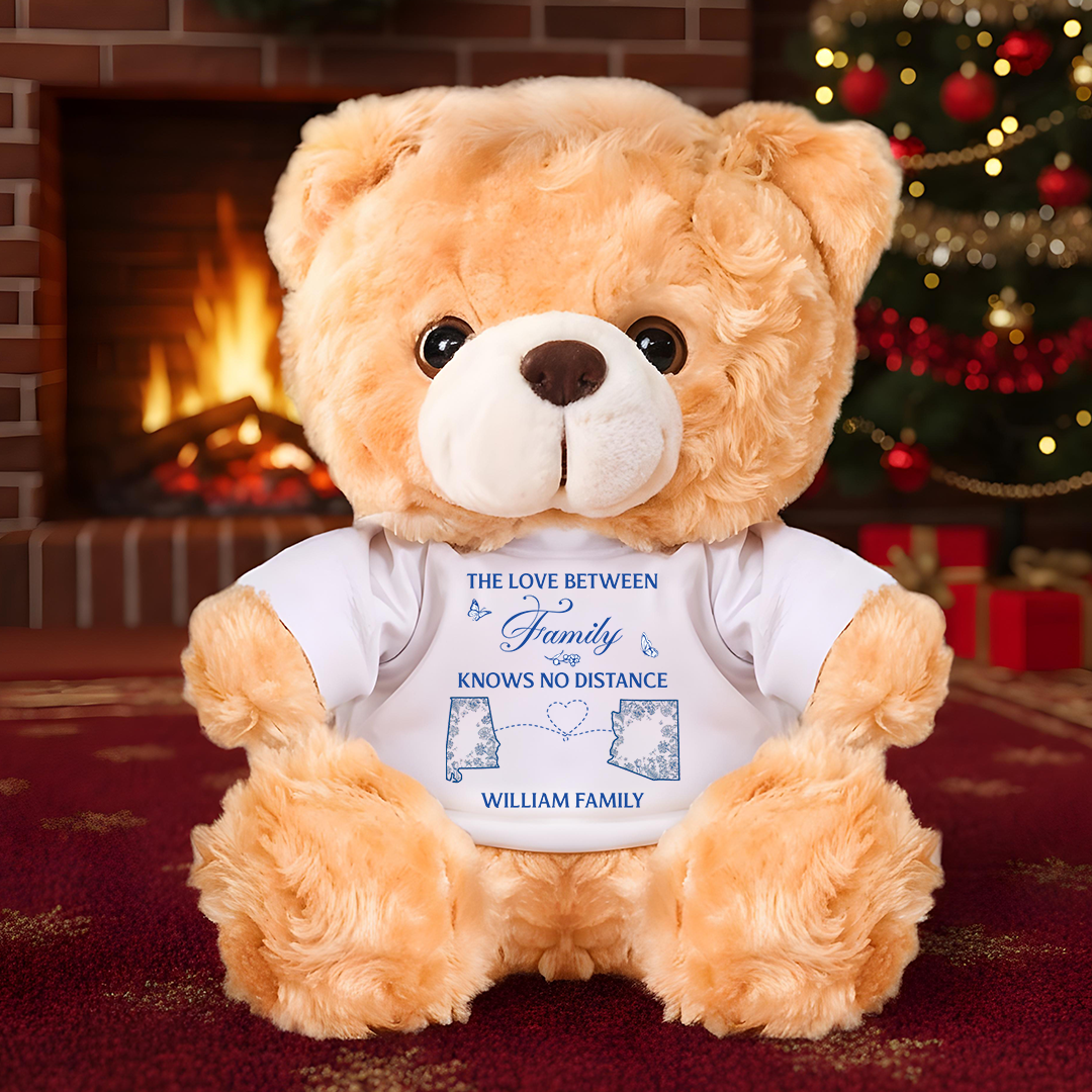 The Love Between Family Knows No Distance - Personalized Custom Teddy Bear Plush