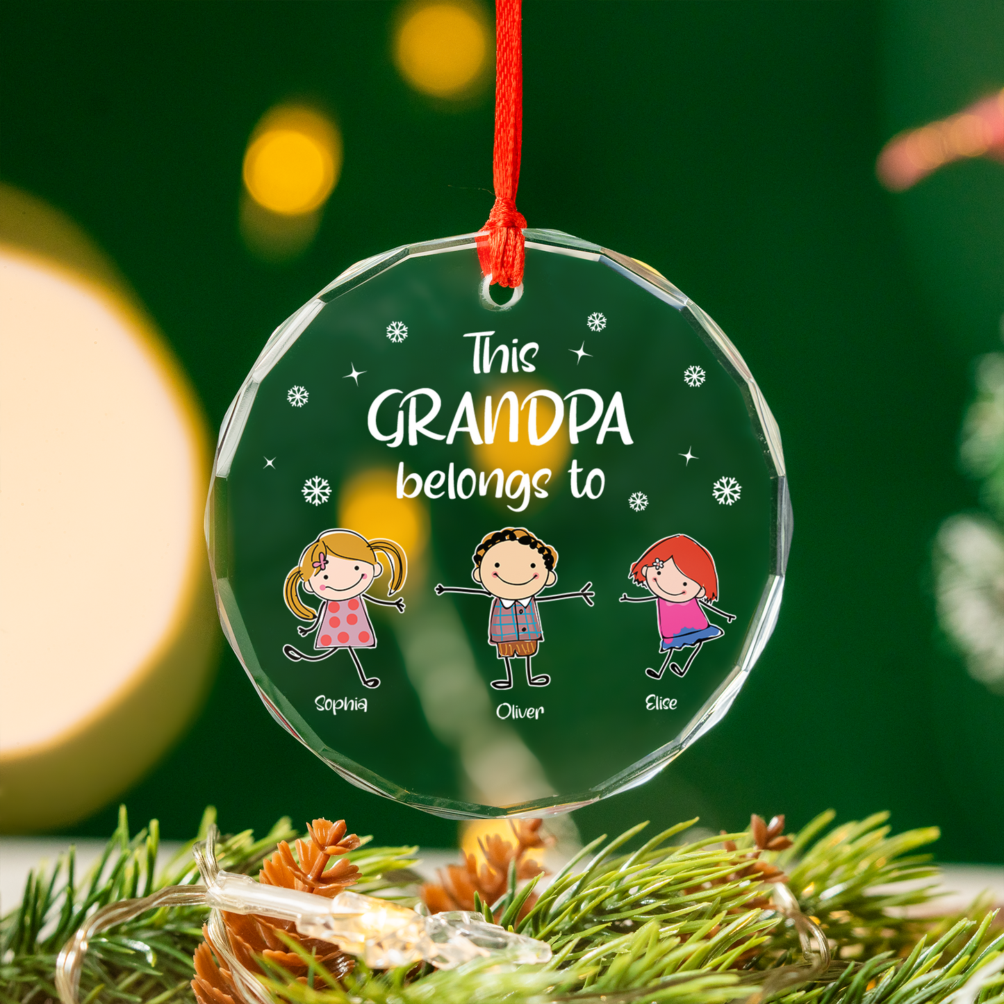 This Grandma Belongs To - Personalized Custom Glass Ornament