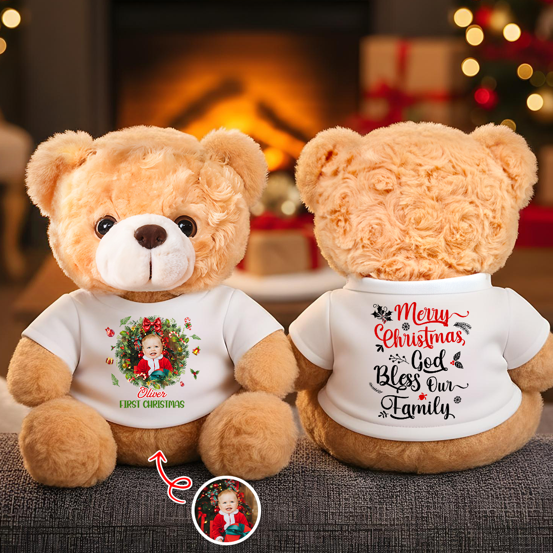 God Bless Our Family - Personalized Custom Teddy Bear Plush