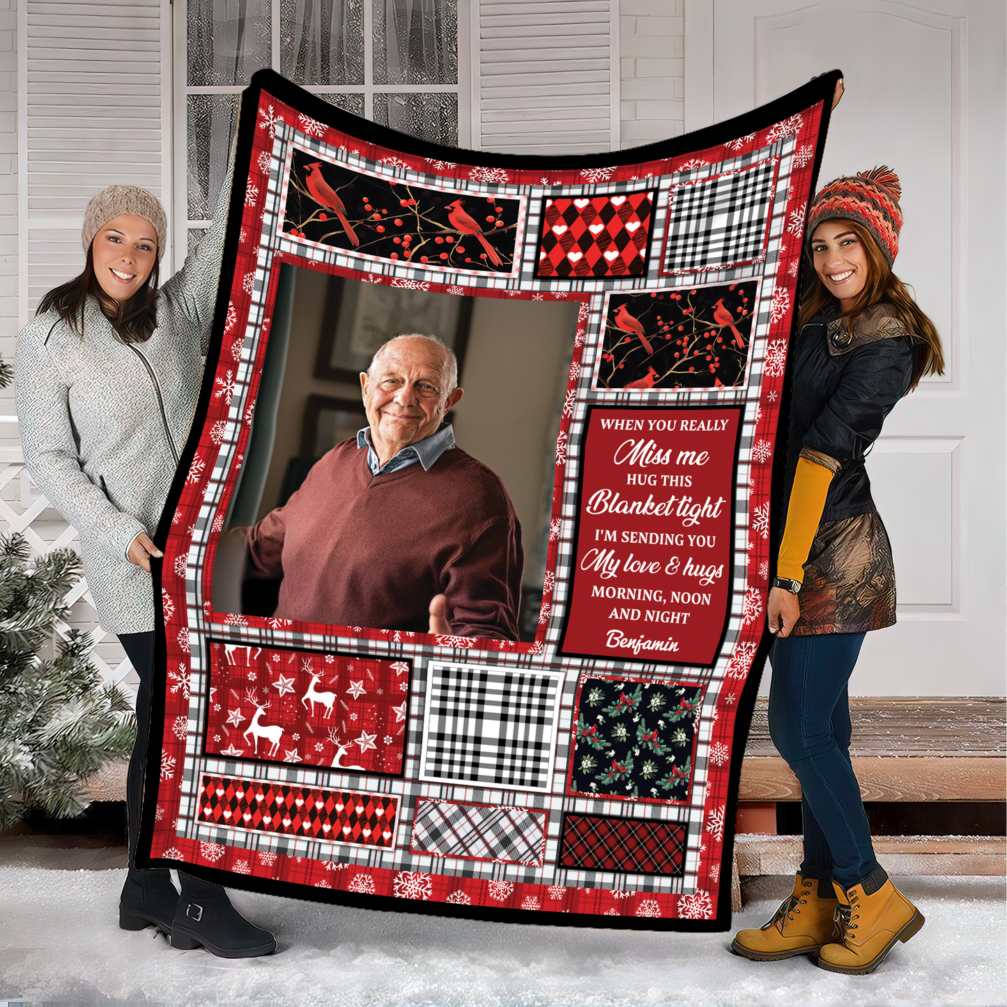Miss you This Christmas Memorial Sympathy - Personalized Custom Blanket