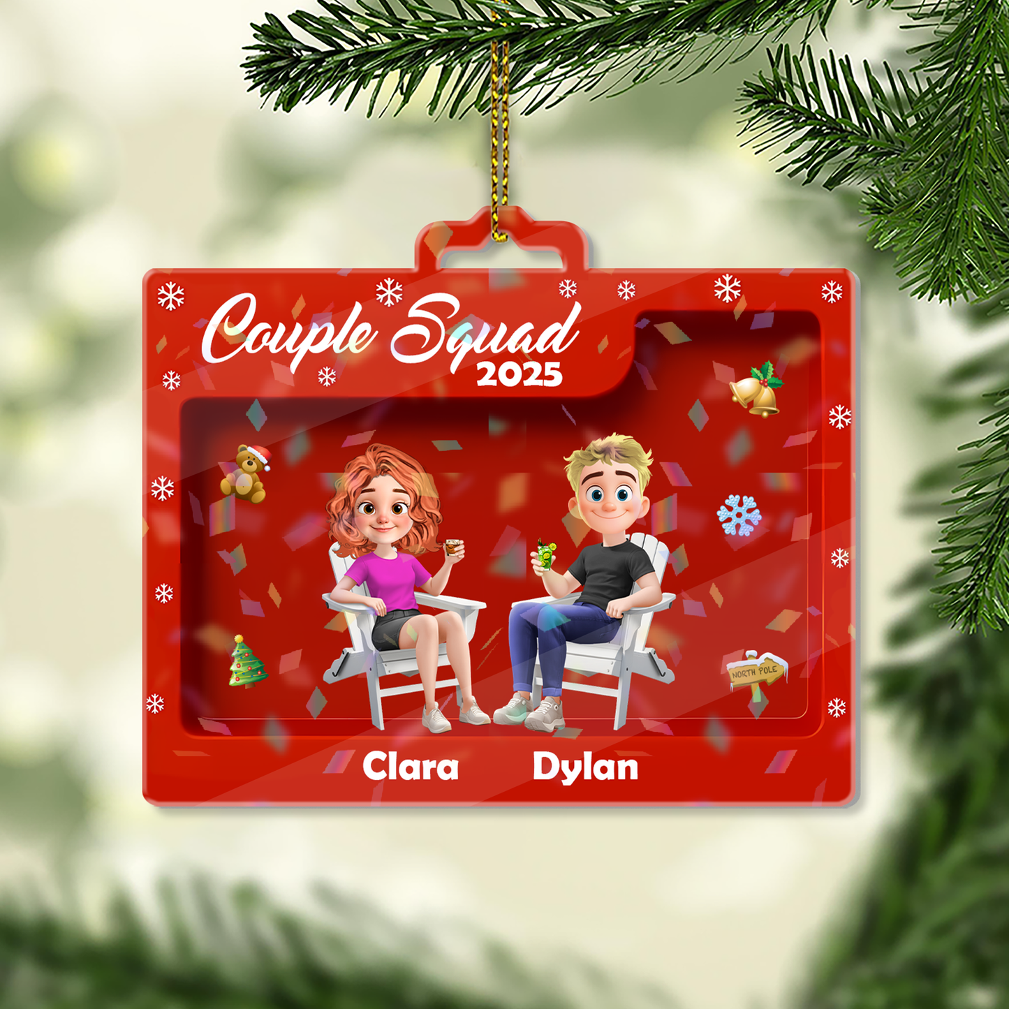 Couple Squad - Custom Shape Hologram Ornament
