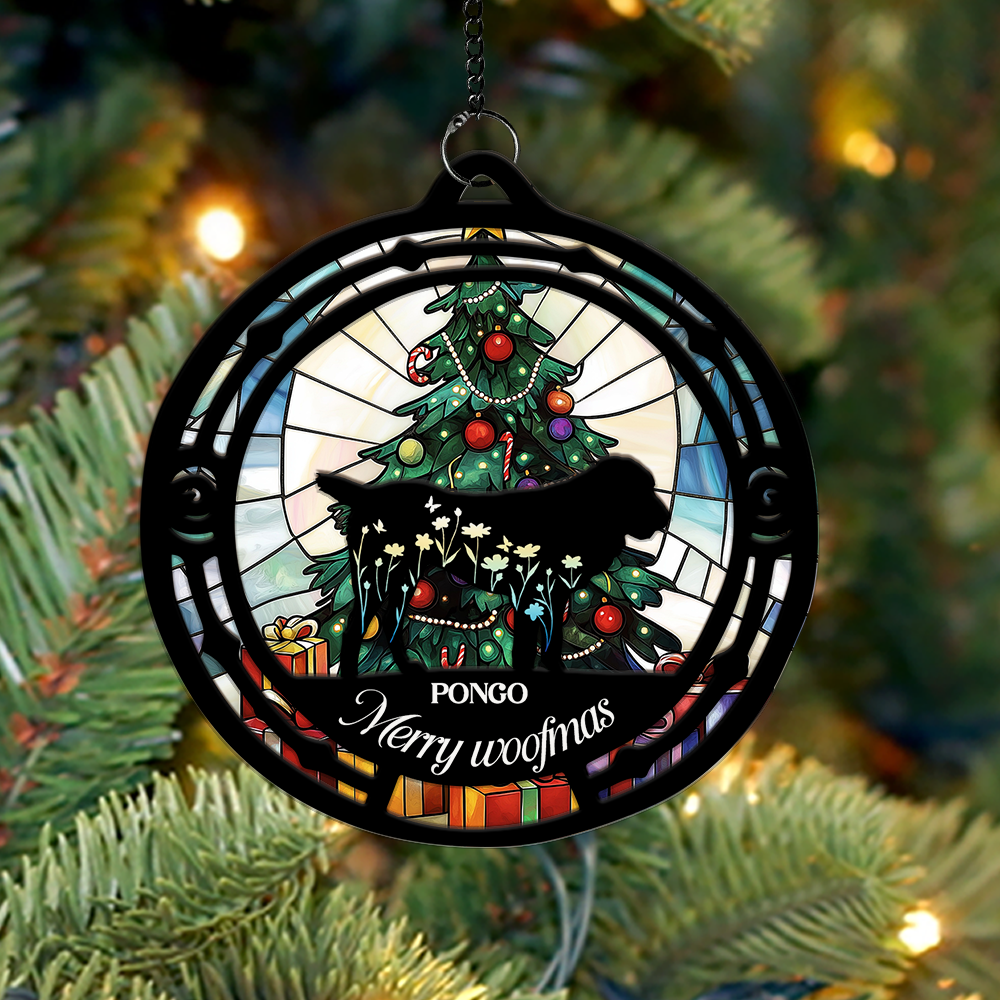 Merry Woofmas - Window Hanging Suncatcher Ornament
