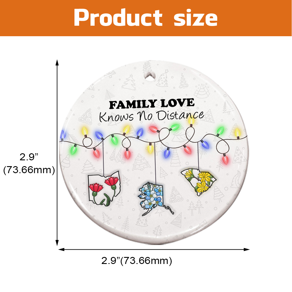Family Love - Custom Name and Photo Ceramic Ornament