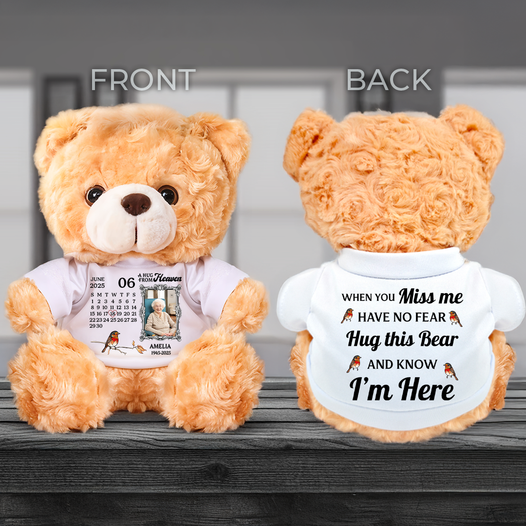 The Day You Left Me - Memorial Personalized Custom Teddy Bear Plush