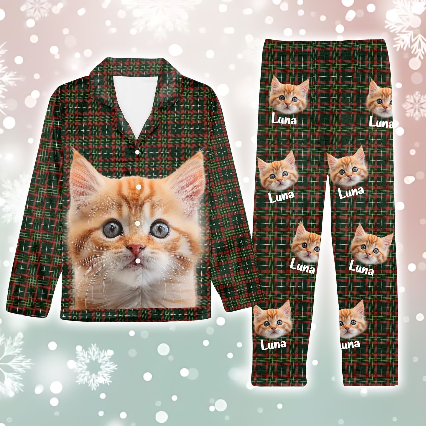 Dog & Cat Personalized Custom Face Photo Pajamas -