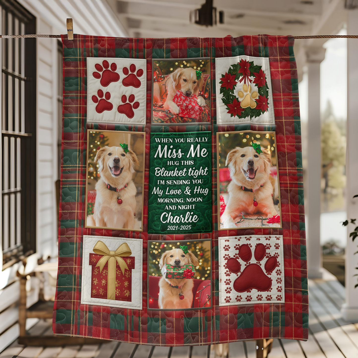 Personalized Pet Christmas Memorial Sympathy - Personalized Custom Blanket