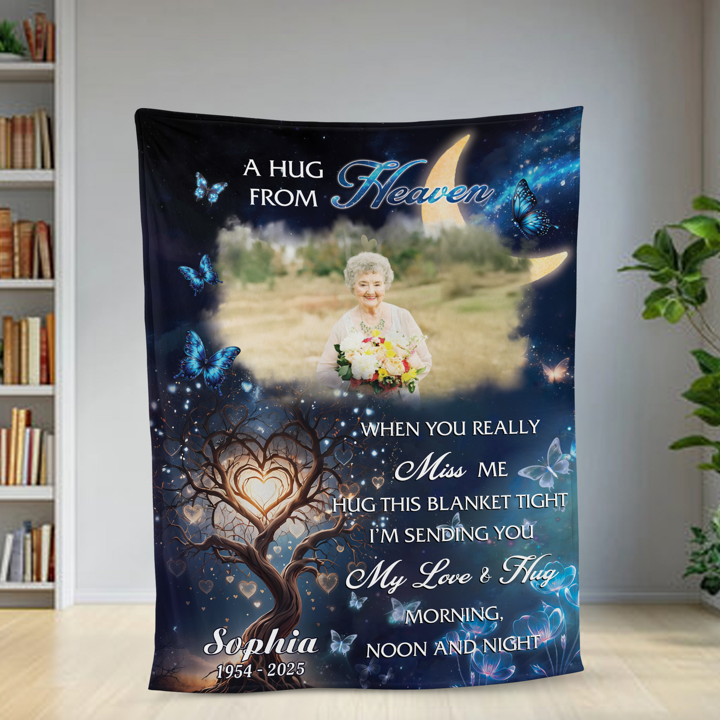 To My Love A Hug From Heaven - Memorial Personalized Custom Blanket Gift