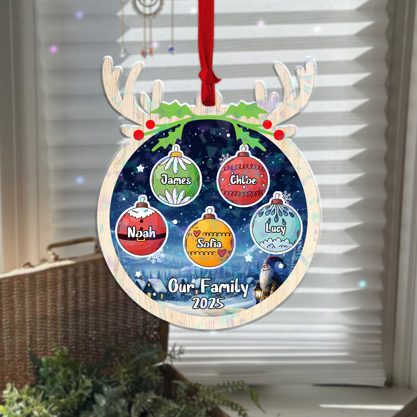 Christmas Ornament Family Ball - Custom Shape Hologram Ornament