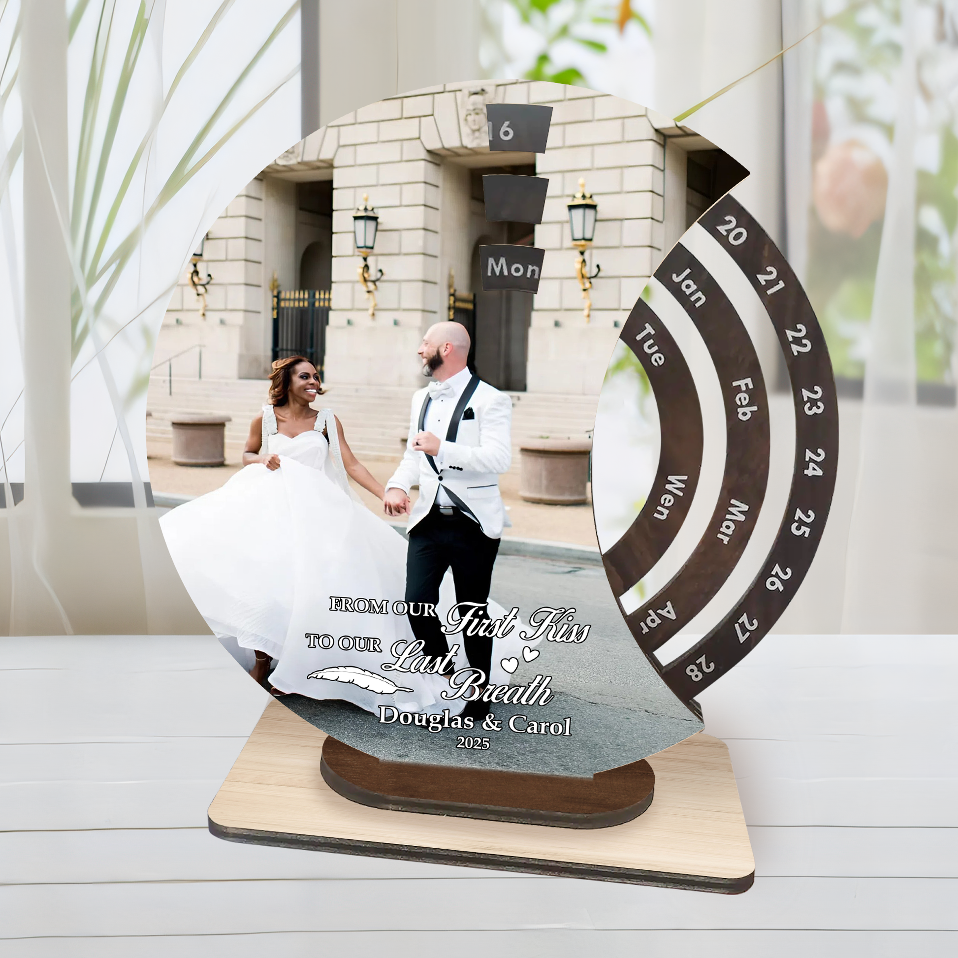 From Our First Kiss - Personalized Spinning Perpetual Desk Calendar