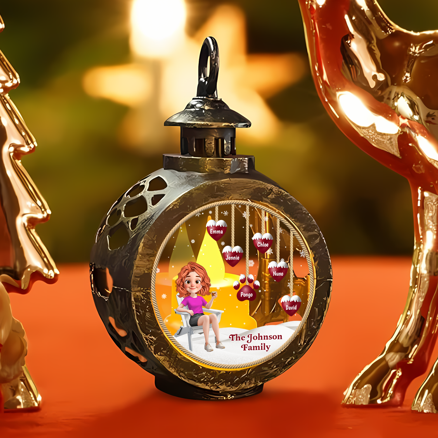 Our Family - Custom Candlelight Lantern Ornament