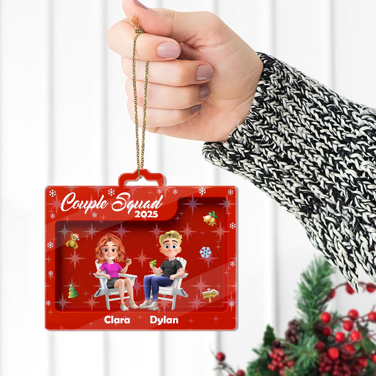 Couple Squad - Custom Shape Hologram Ornament