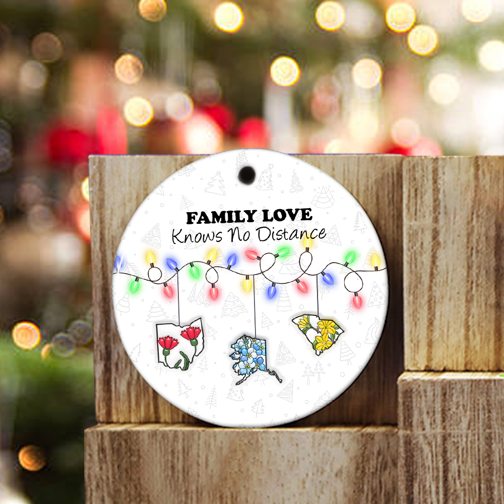 Family Love - Custom Name and Photo Ceramic Ornament