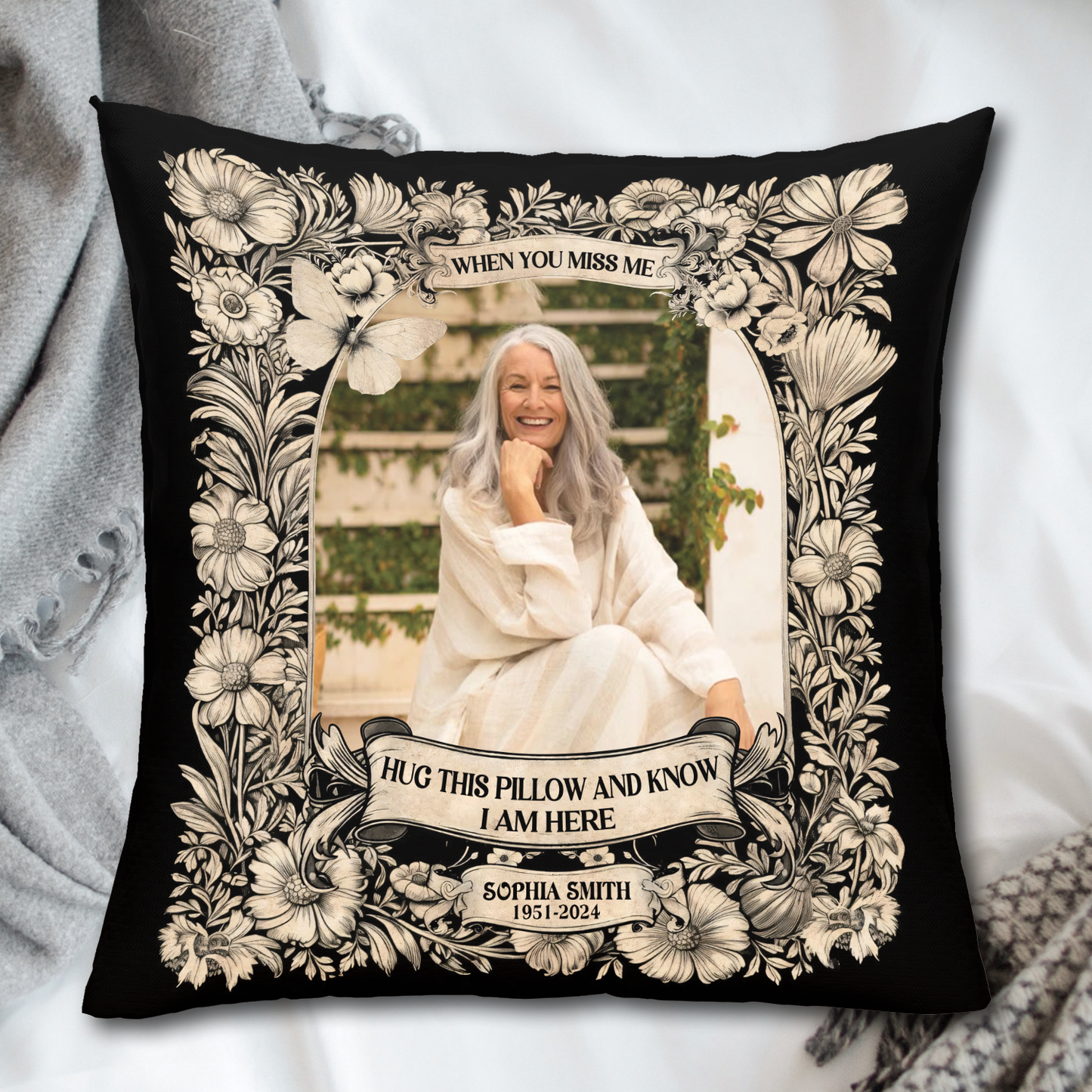 Have No Fear Hug This Pillow Black Pillow - Memorial Pillow