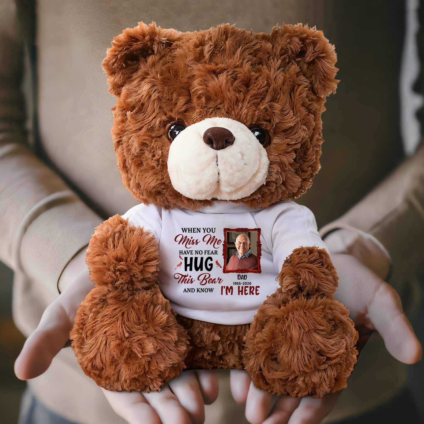 Pet Loss Hug This Bear - Memorial Personalized Custom Teddy Bear Plush