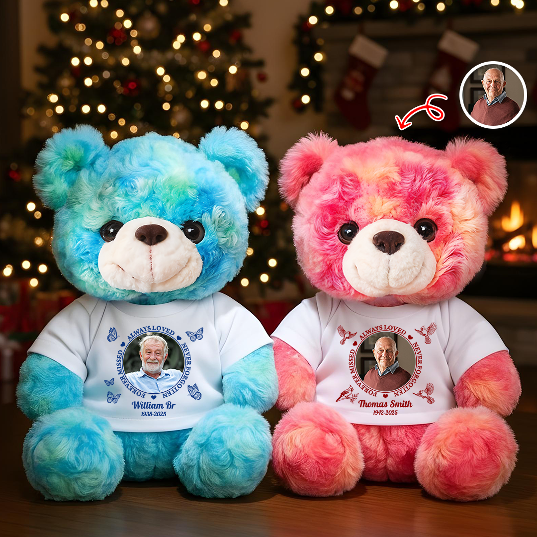 Always Loved Never Forgotten - Memorial Personalized Custom Teddy Bear Plush
