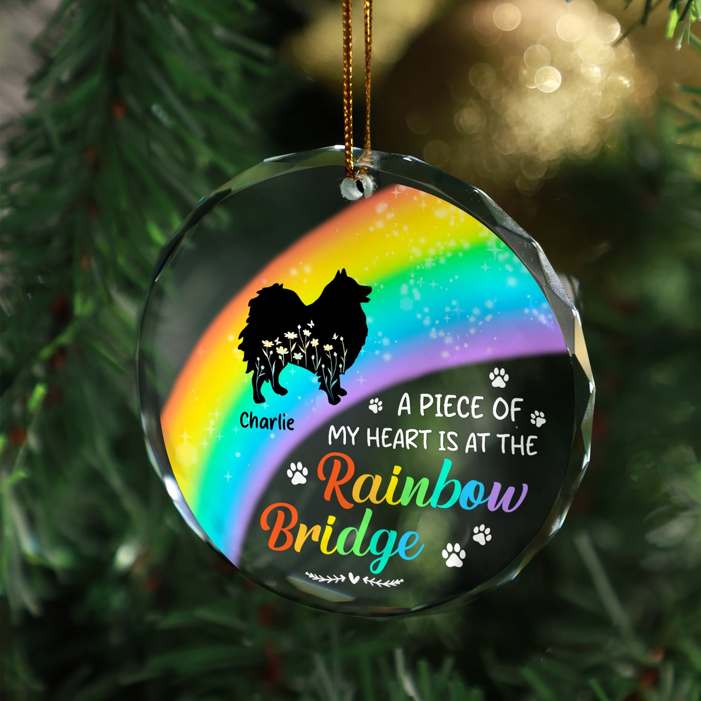 Cherished Moments, Everlasting Love Pet Loss - Personalized Custom Glass Ornament