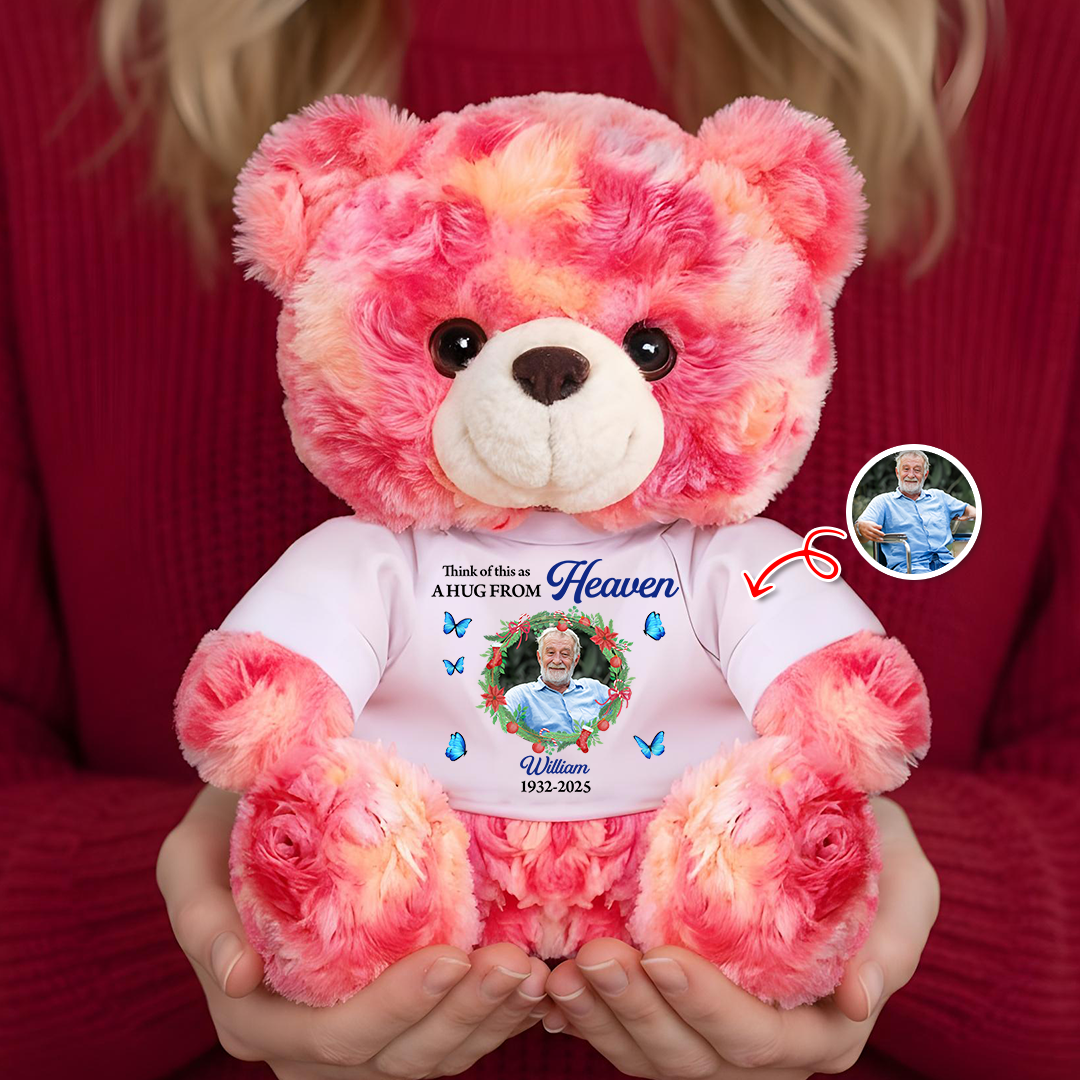 Think Of This As A Hug My Love - Memorial Personalized Custom Teddy Bear Plush