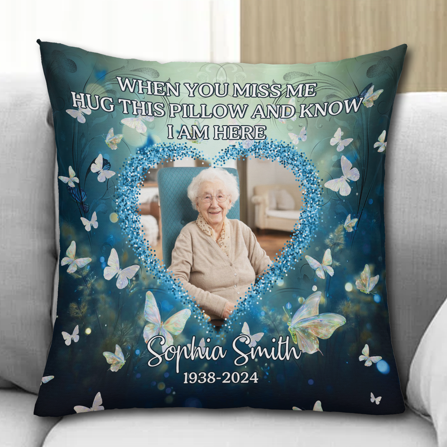 Have No Fear Hug This Pillow Butterfly Pillow - Memorial Pillow