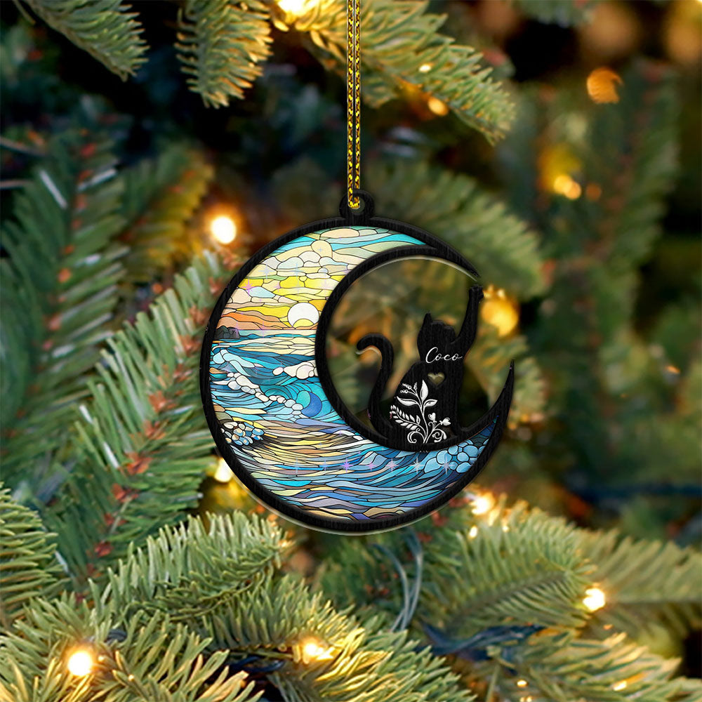Personalized Cat Memorial Ornament - Custom Shape Hologram Ornament