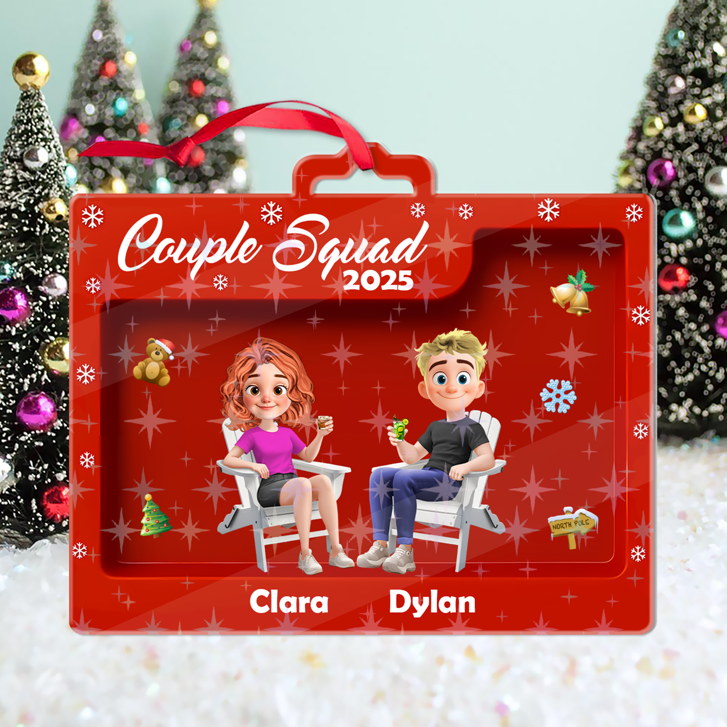 Couple Squad - Custom Shape Hologram Ornament