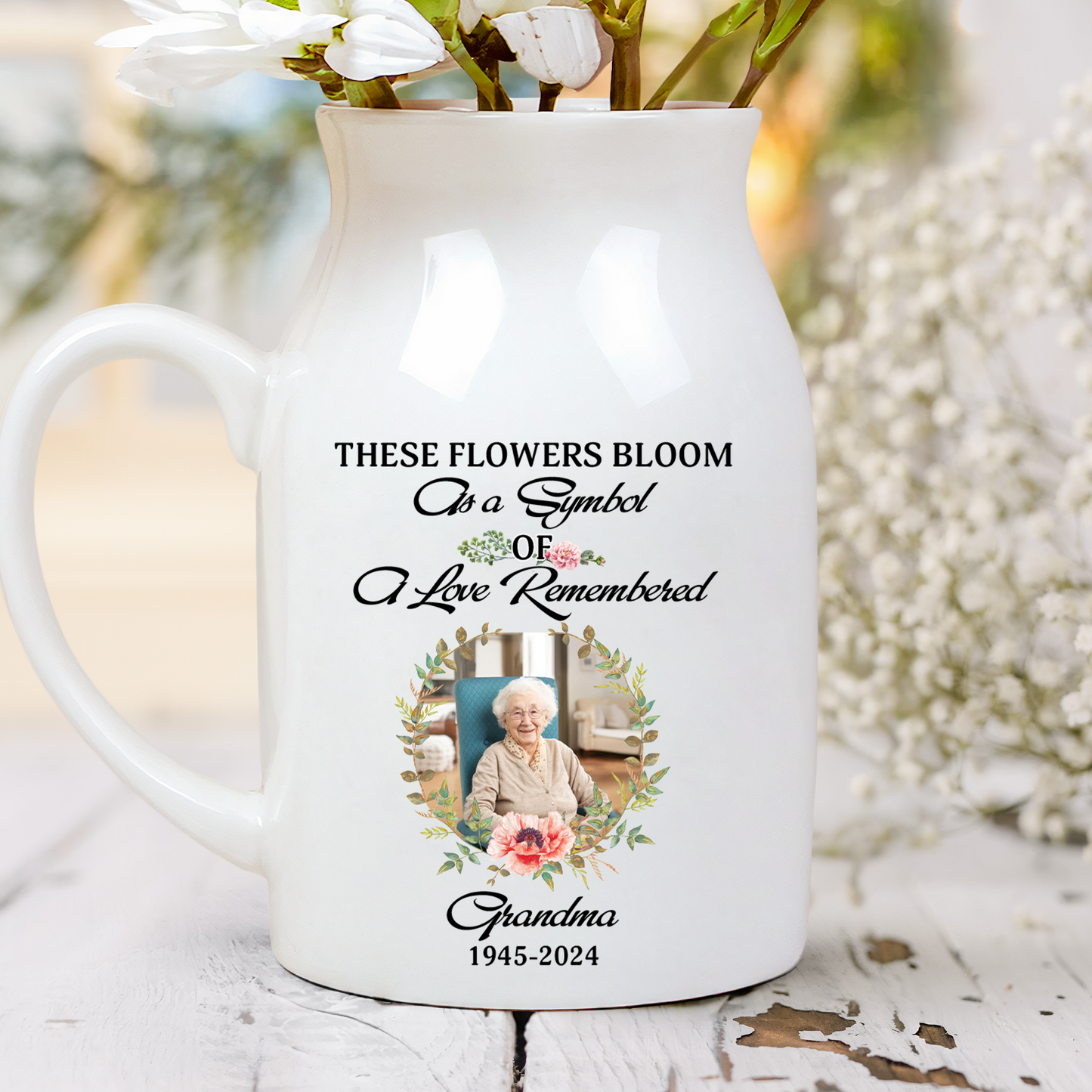 Always Loved - Personalized Ceramic Flower Vase - Sympathy Gift