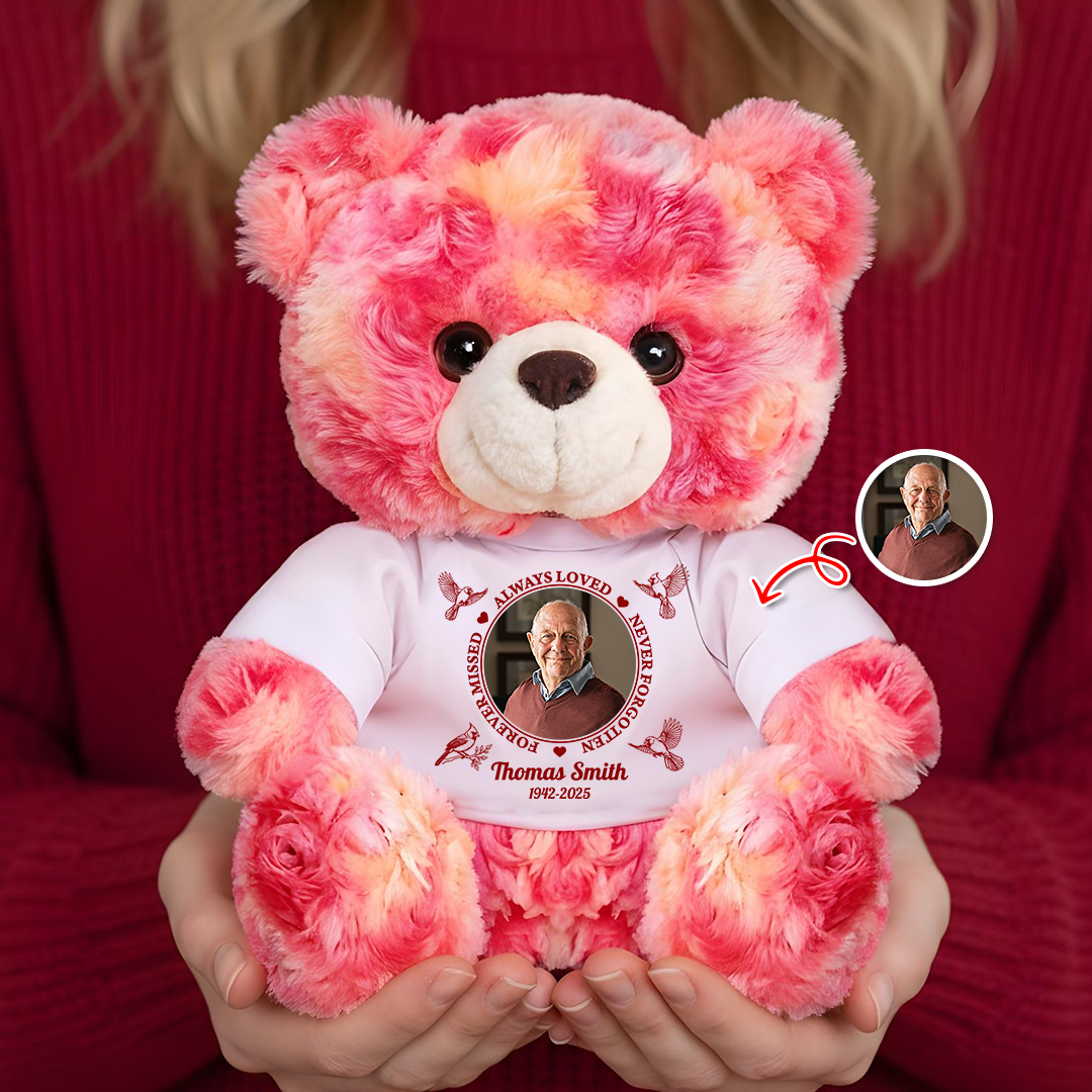 Always Loved Never Forgotten - Memorial Personalized Custom Teddy Bear Plush