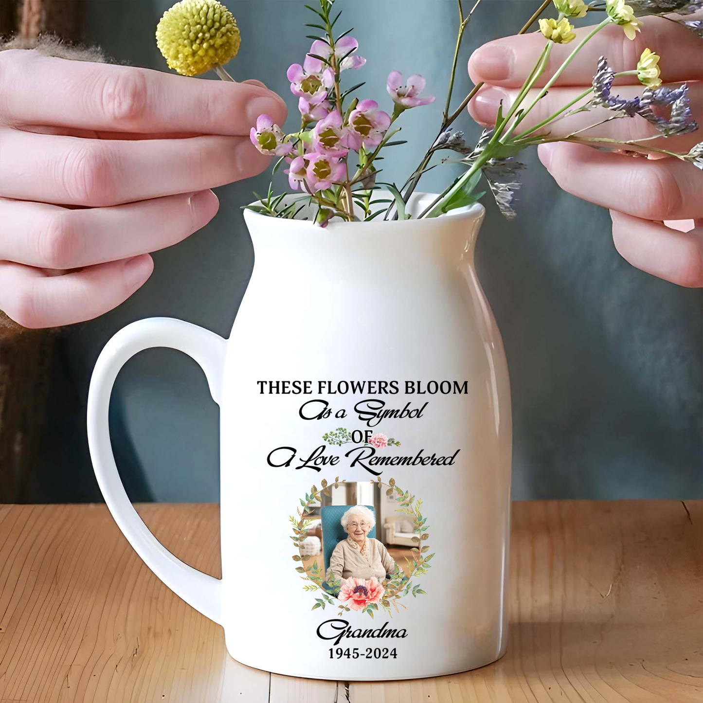 Always Loved - Personalized Ceramic Flower Vase - Sympathy Gift