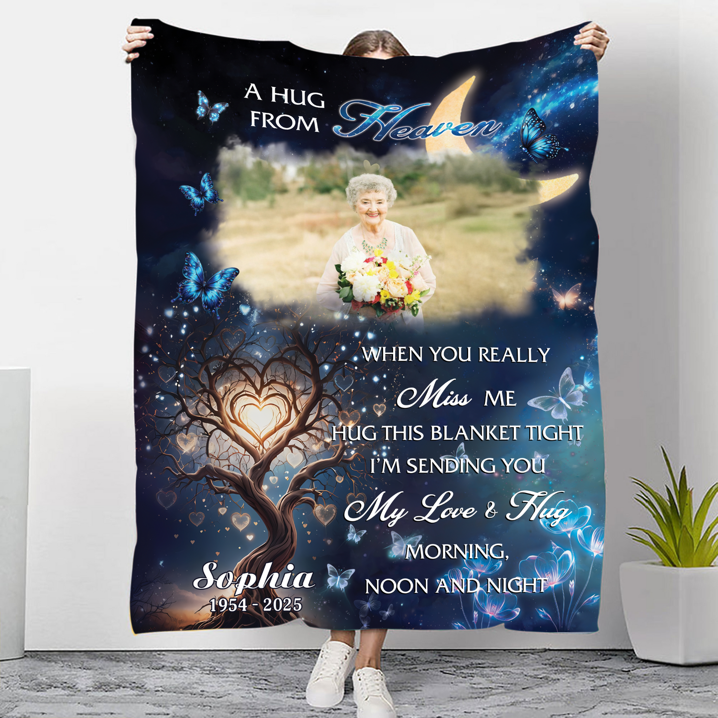 To My Love A Hug From Heaven - Memorial Personalized Custom Blanket Gift