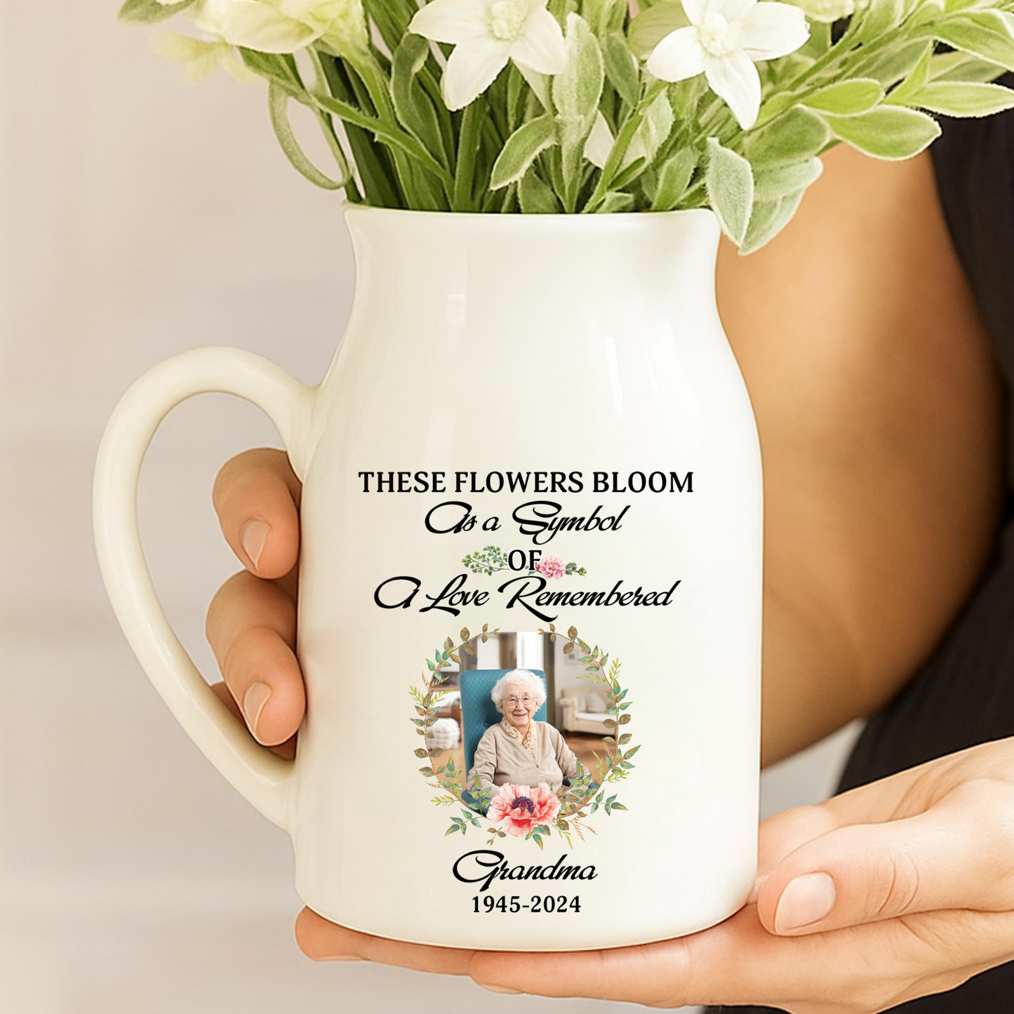 Always Loved - Personalized Ceramic Flower Vase - Sympathy Gift