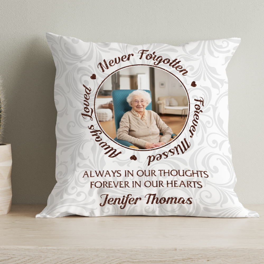 Custom Photo Always In Our Thoughts - Personalized Pillow