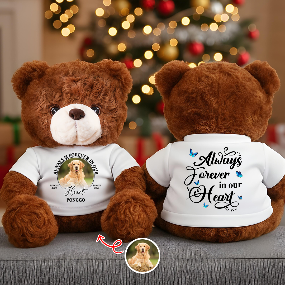 Forever In Our Heart - Personalized Memorial Custom Teddy Bear Plush