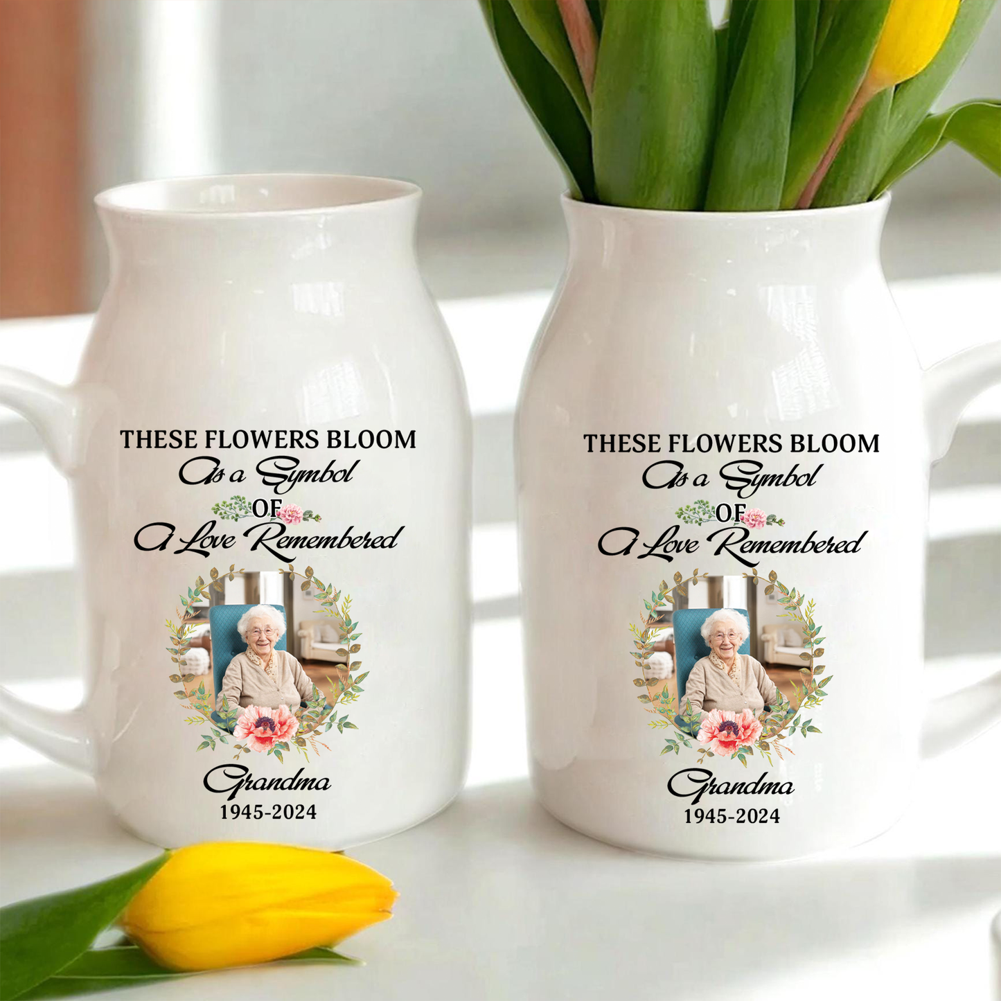 Always Loved - Personalized Ceramic Flower Vase - Sympathy Gift