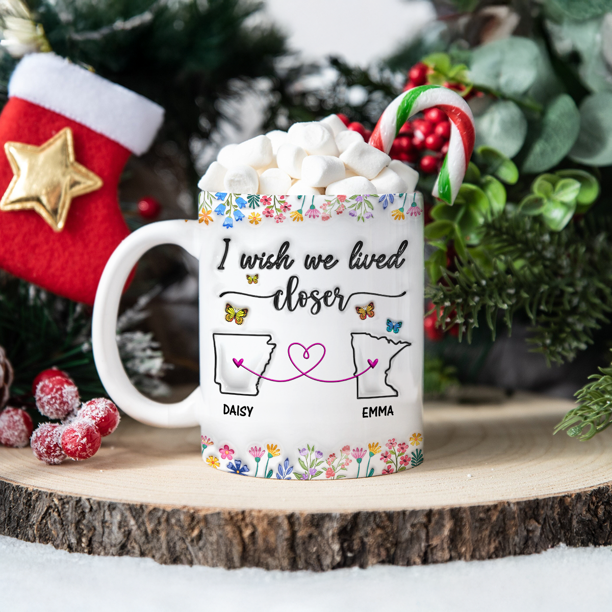 I Wish We Lived Closer - Personalized Custom 3D Inflated Effect Mug