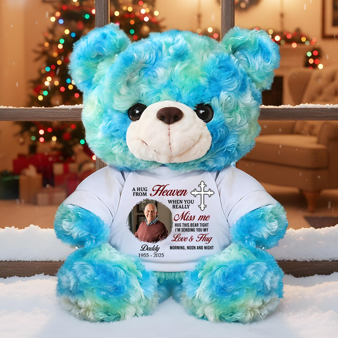A Hug From Heaven Cross - Memorial Personalized Custom Teddy Bear Plush