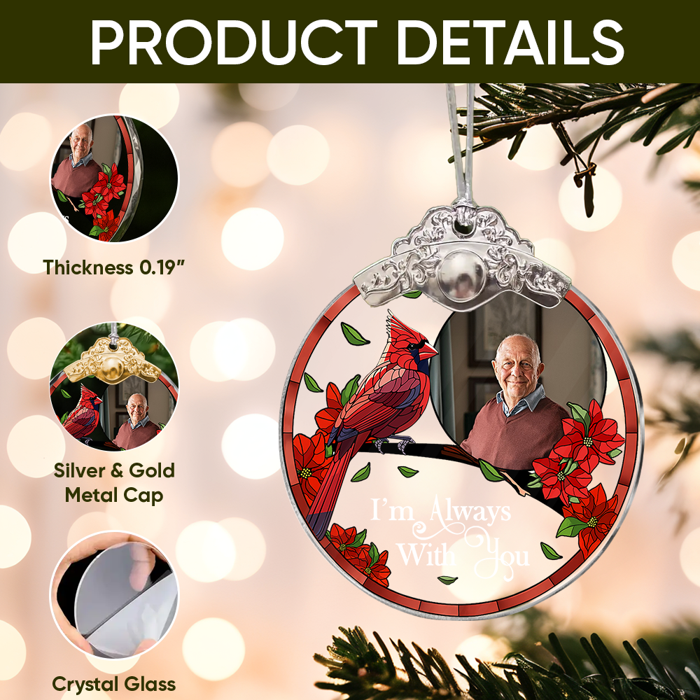 I Am Always With You - Personalized Glass Ornament With Silver and Gold Cap