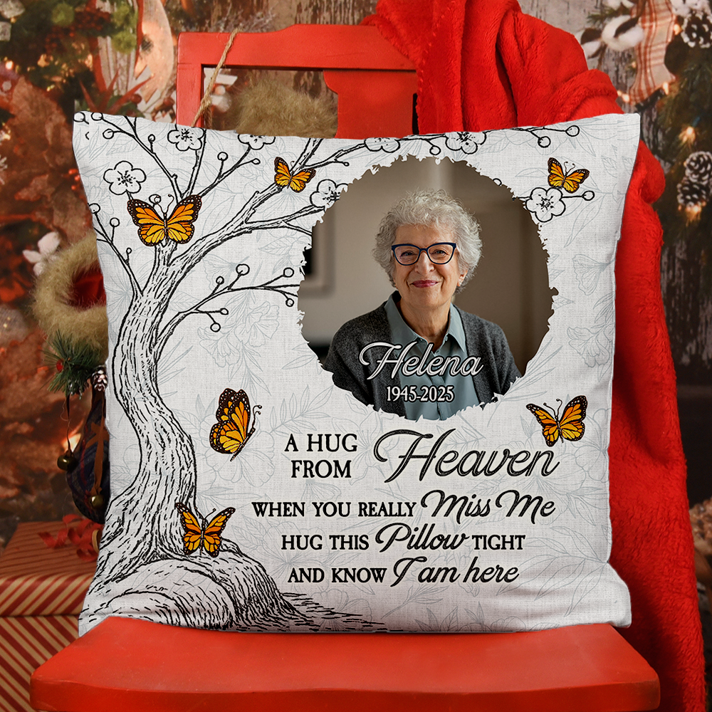 A Hug From Heaven Memorial Tree - Personalized Pillow (Insert Included)