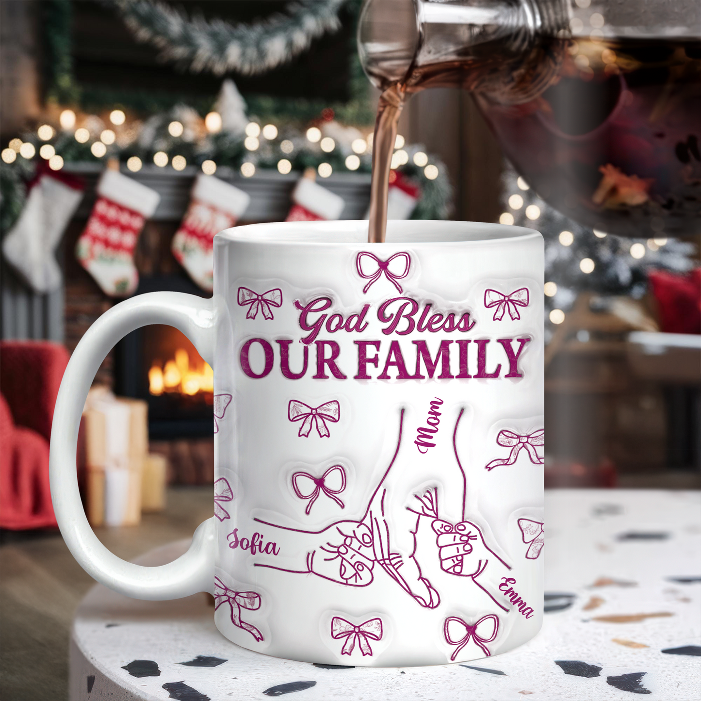 God Bless Our Family - Personalized Custom 3D Inflated Effect Mug