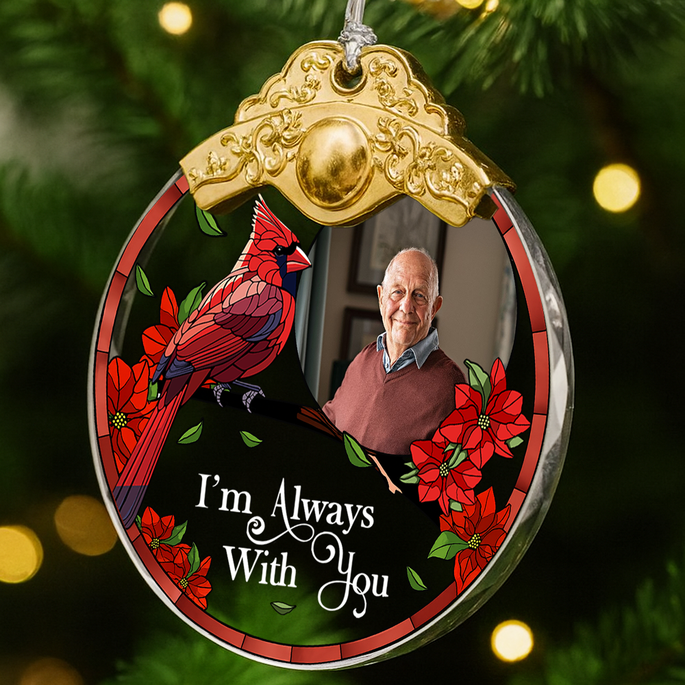 I Am Always With You - Personalized Glass Ornament With Silver and Gold Cap