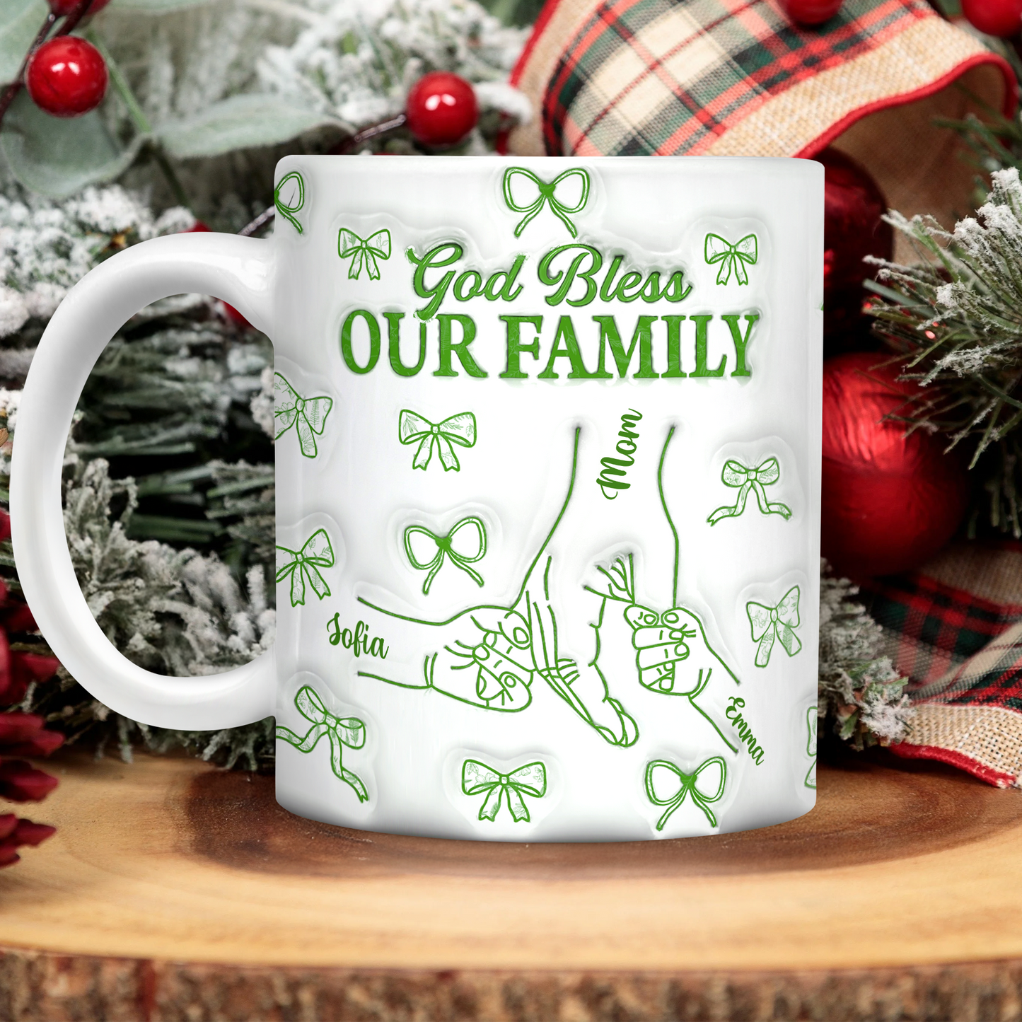 God Bless Our Family - Personalized Custom 3D Inflated Effect Mug