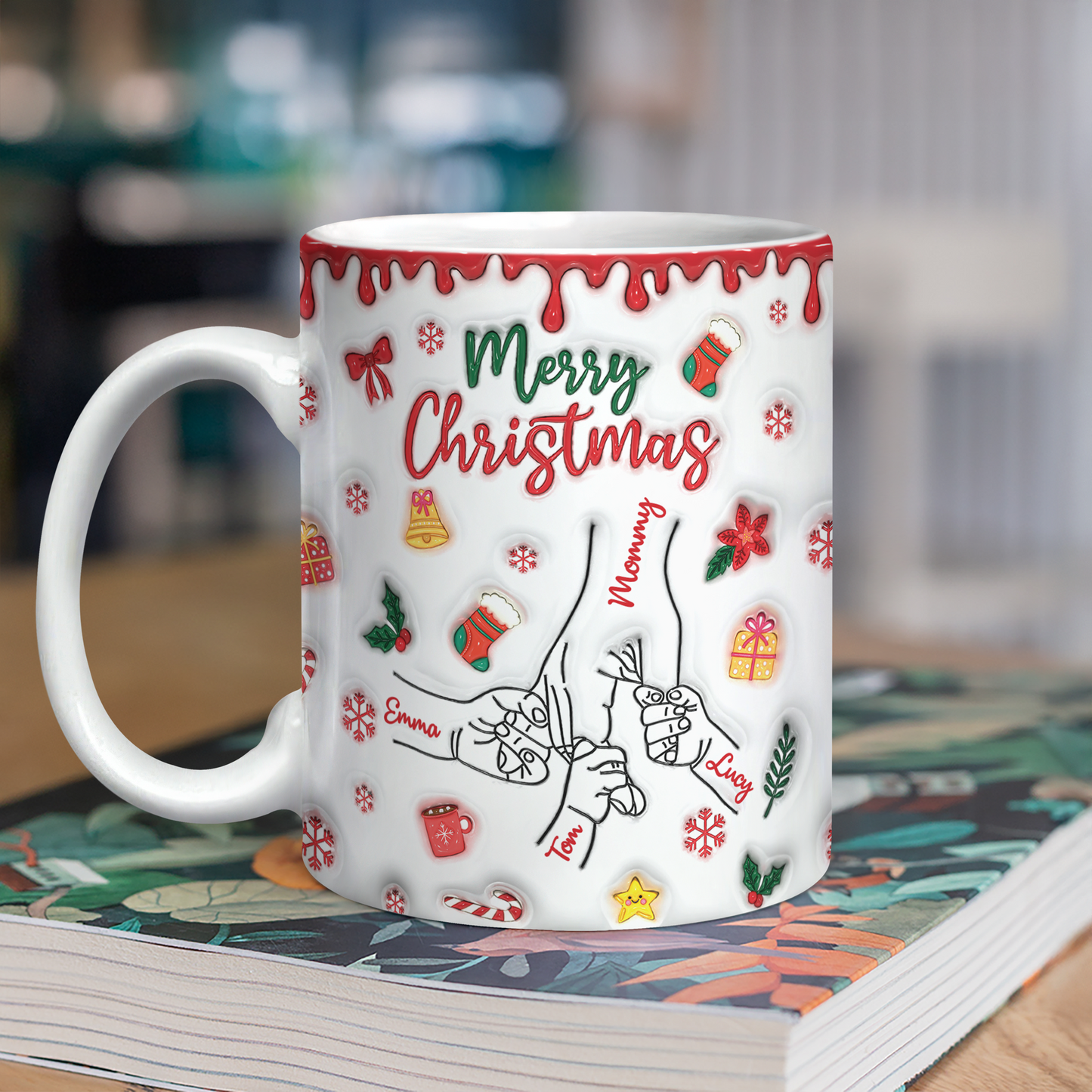 You Hold Our Hands, Also Our Hearts Christmas Mug - Personalized Custom 3D Inflated Effect Mug