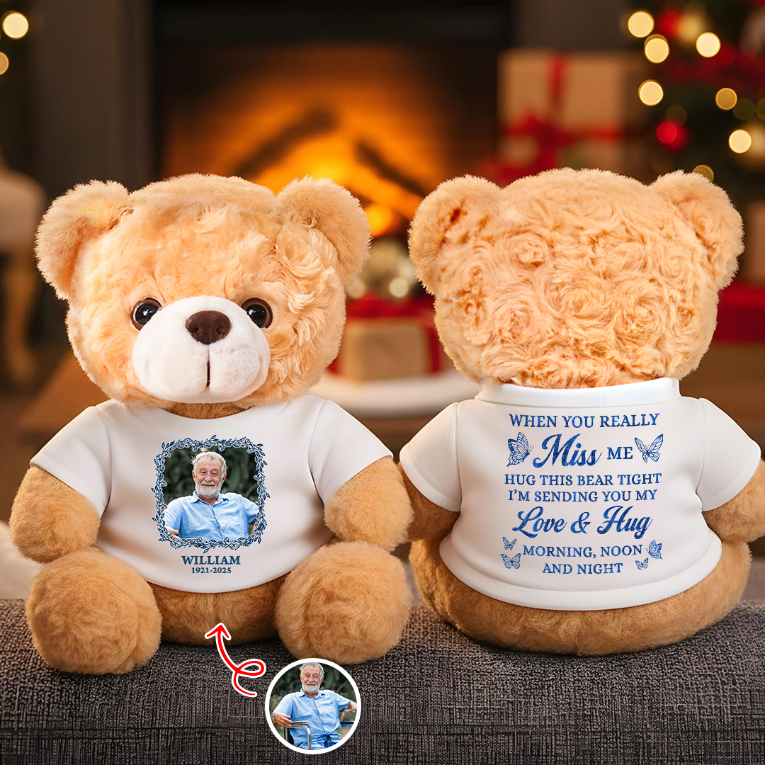 Hug This When You Miss Me - Personalized Memorial Custom Teddy Bear Plush