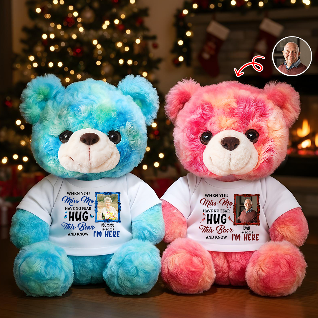 Memorial Miss Me Hug This Bear - Memorial Personalized Custom Teddy Bear Plush