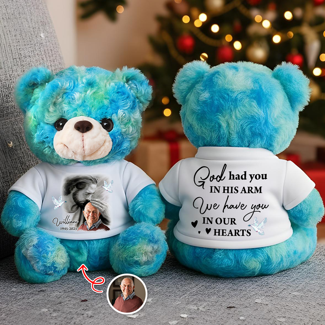 God Had You In His Arms Memorial Teddy Bear – Personalized Custom Plush Keepsake, Sympathy Gift, Remembrance Gift for Loss of Loved One