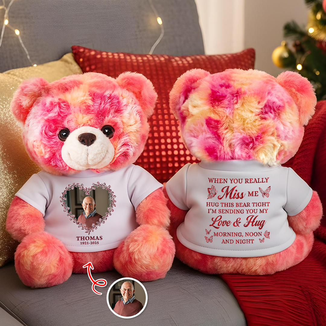 Hug This When You Miss Me - Personalized Memorial Custom Teddy Bear Plush