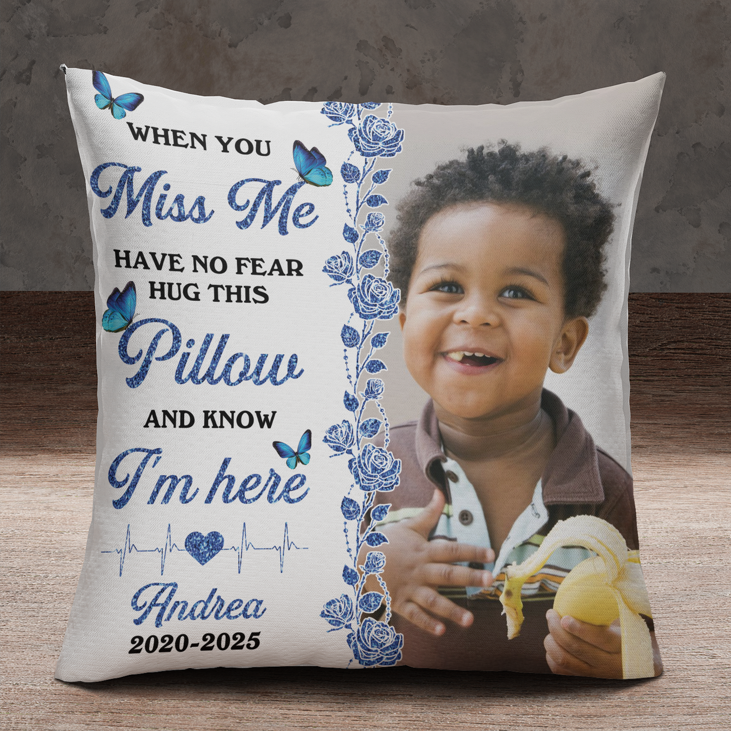 When You Miss Me - Blessing Your Memory Memorial Custom Pillow - Gift For Family Members