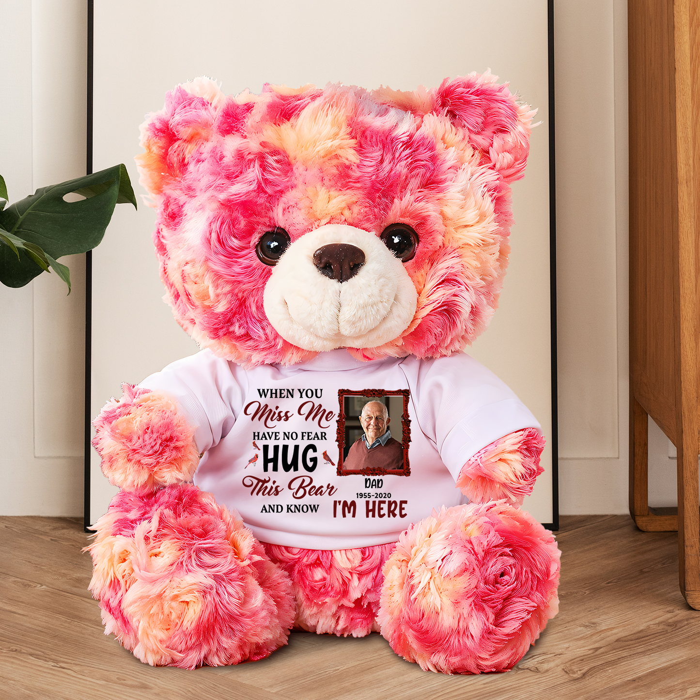 Pet Loss Hug This Bear - Memorial Personalized Custom Teddy Bear Plush
