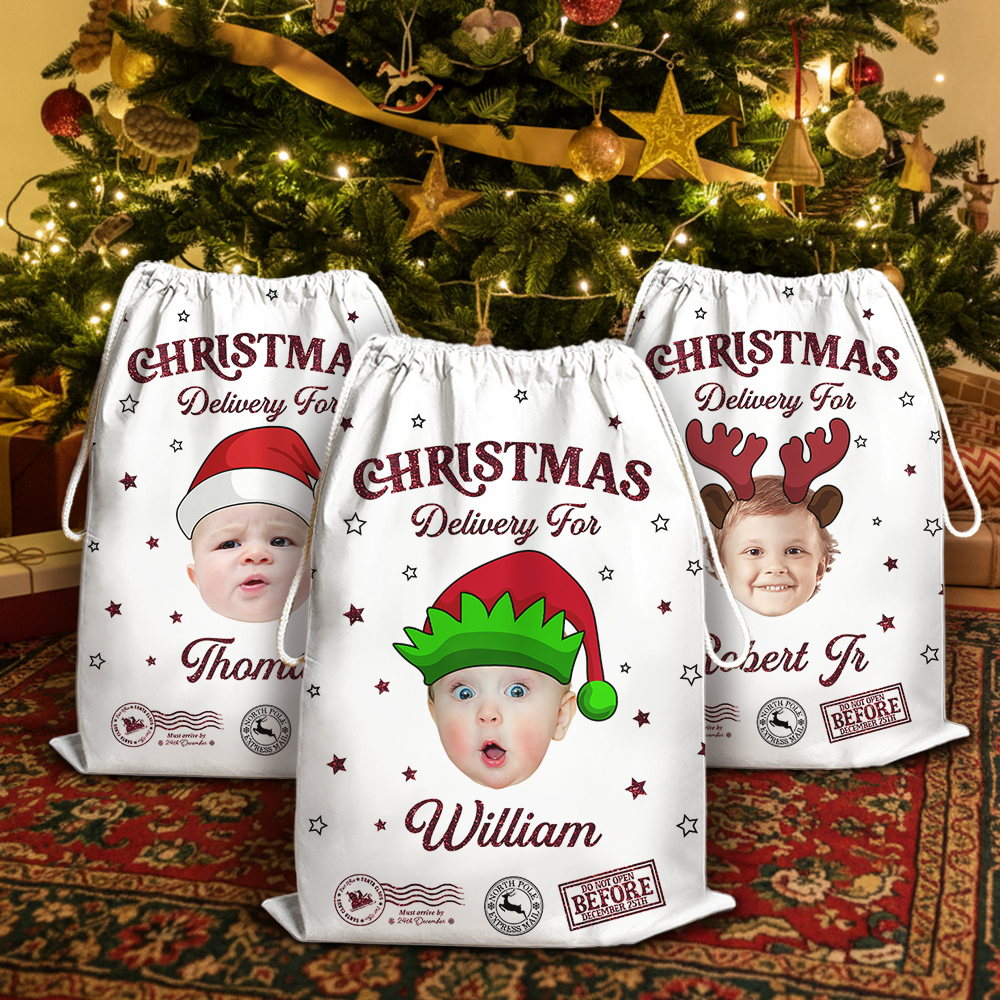 Christmas Delivery For Christmas Sack - Customized Canvas Drawstring Bags
