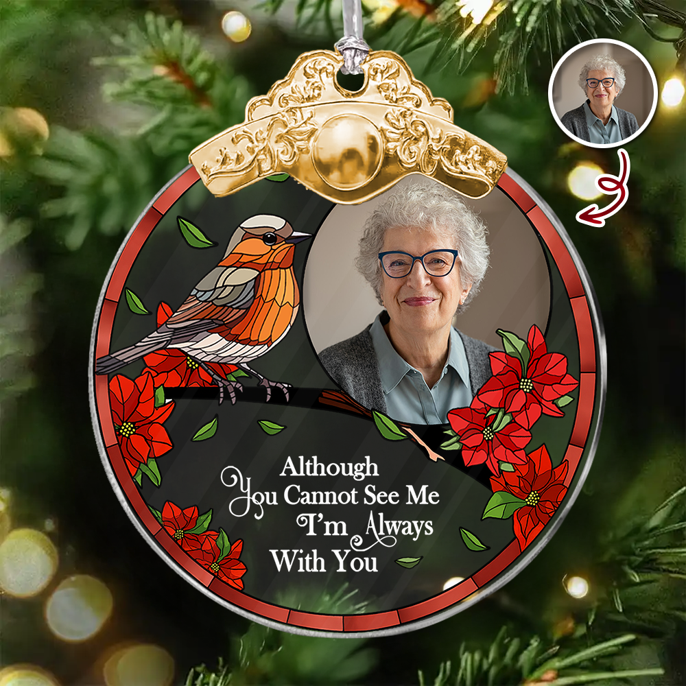 I Am Always With You - Personalized Glass Ornament With Silver and Gold Cap