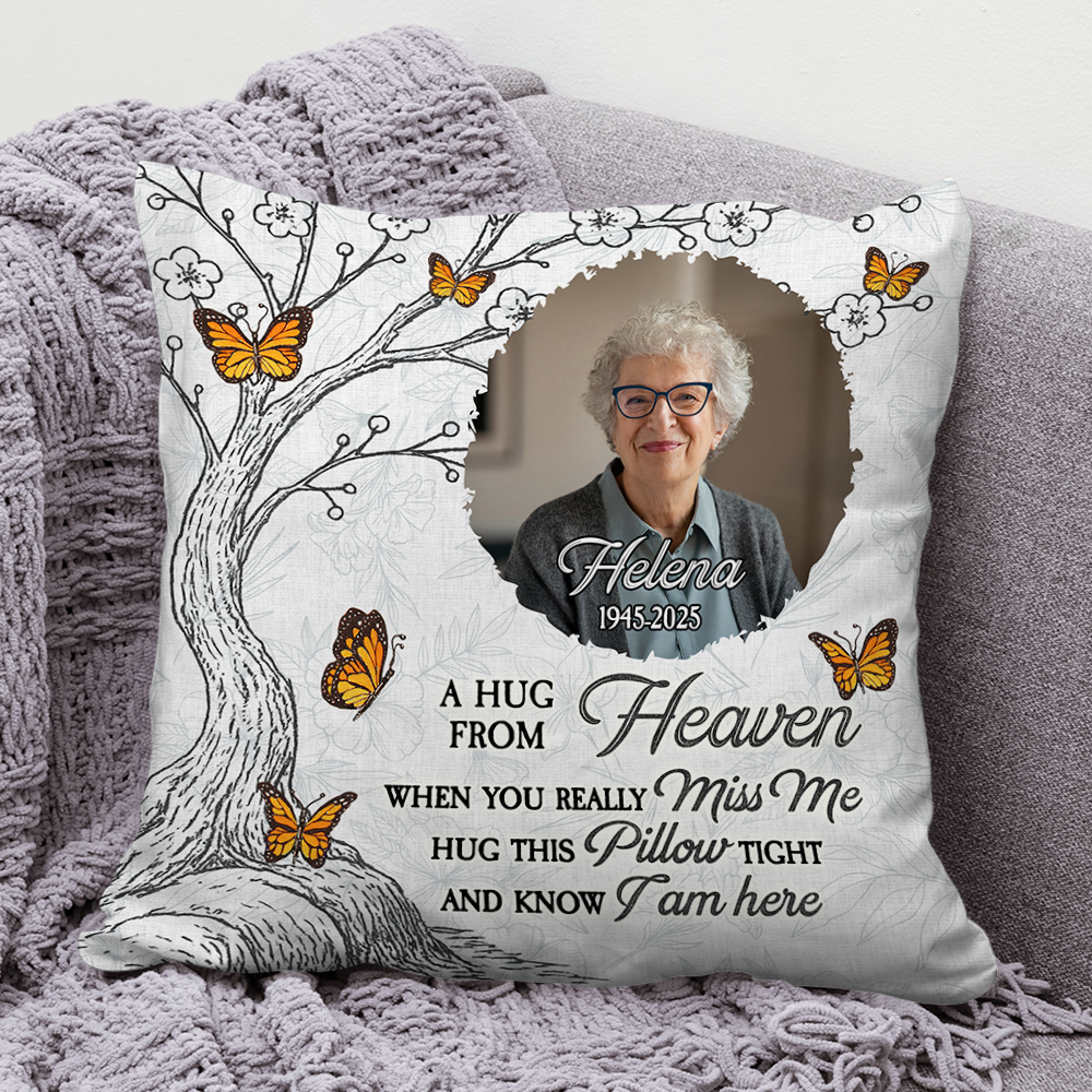 A Hug From Heaven Memorial Tree - Personalized Pillow (Insert Included)