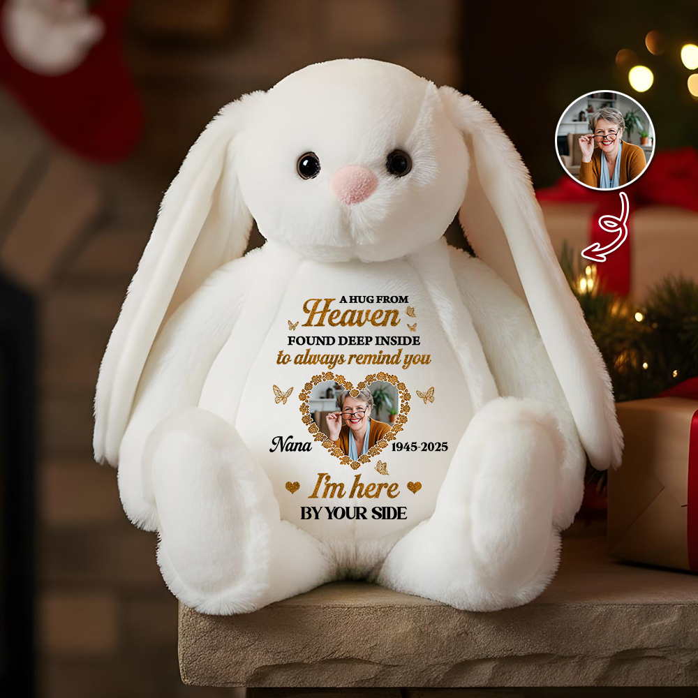 Found Deep Inside - Memorial Personalized Custom Bunny Plush - Sympathy Gift